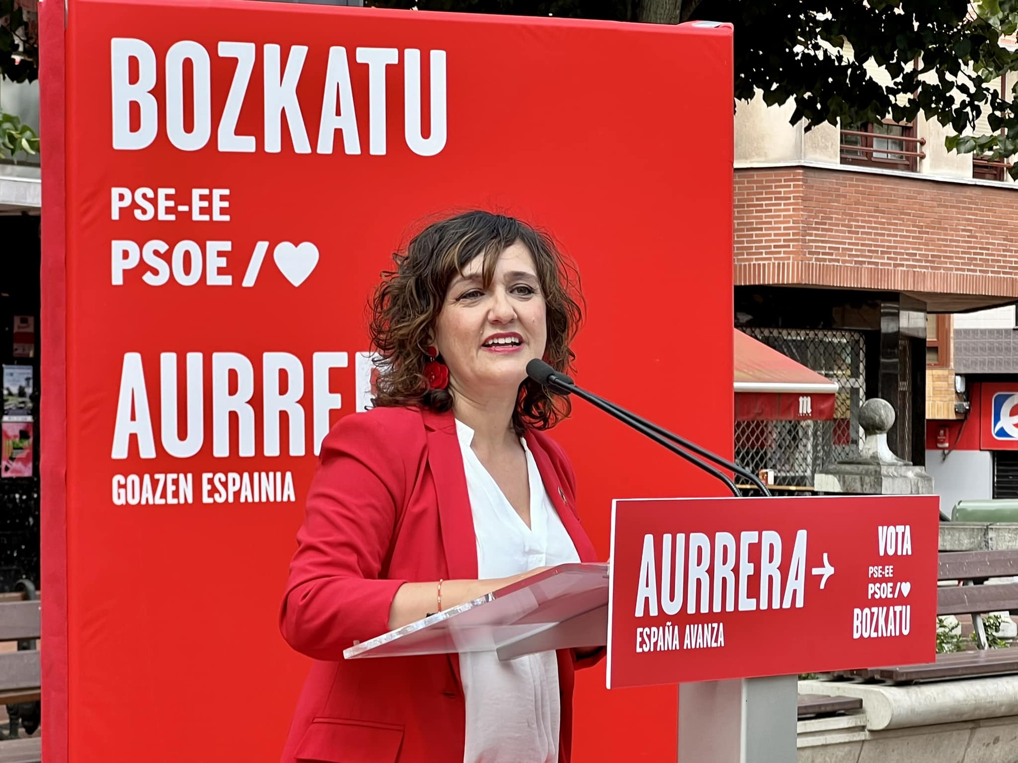 María Guijarro. Acto político en Sestao 23J