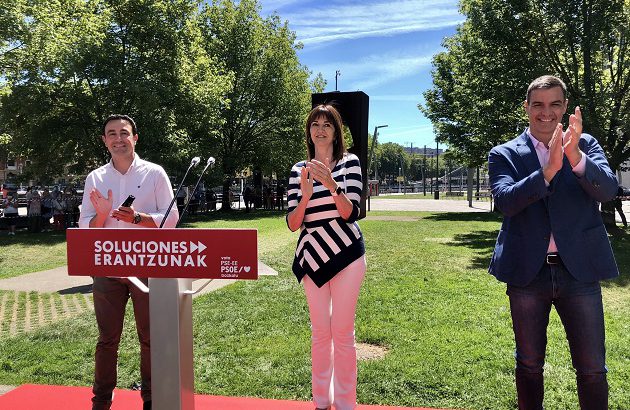 Corte Mikel Torres Acto en Bilbao con Pedro Sánchez e Idoia Mendia