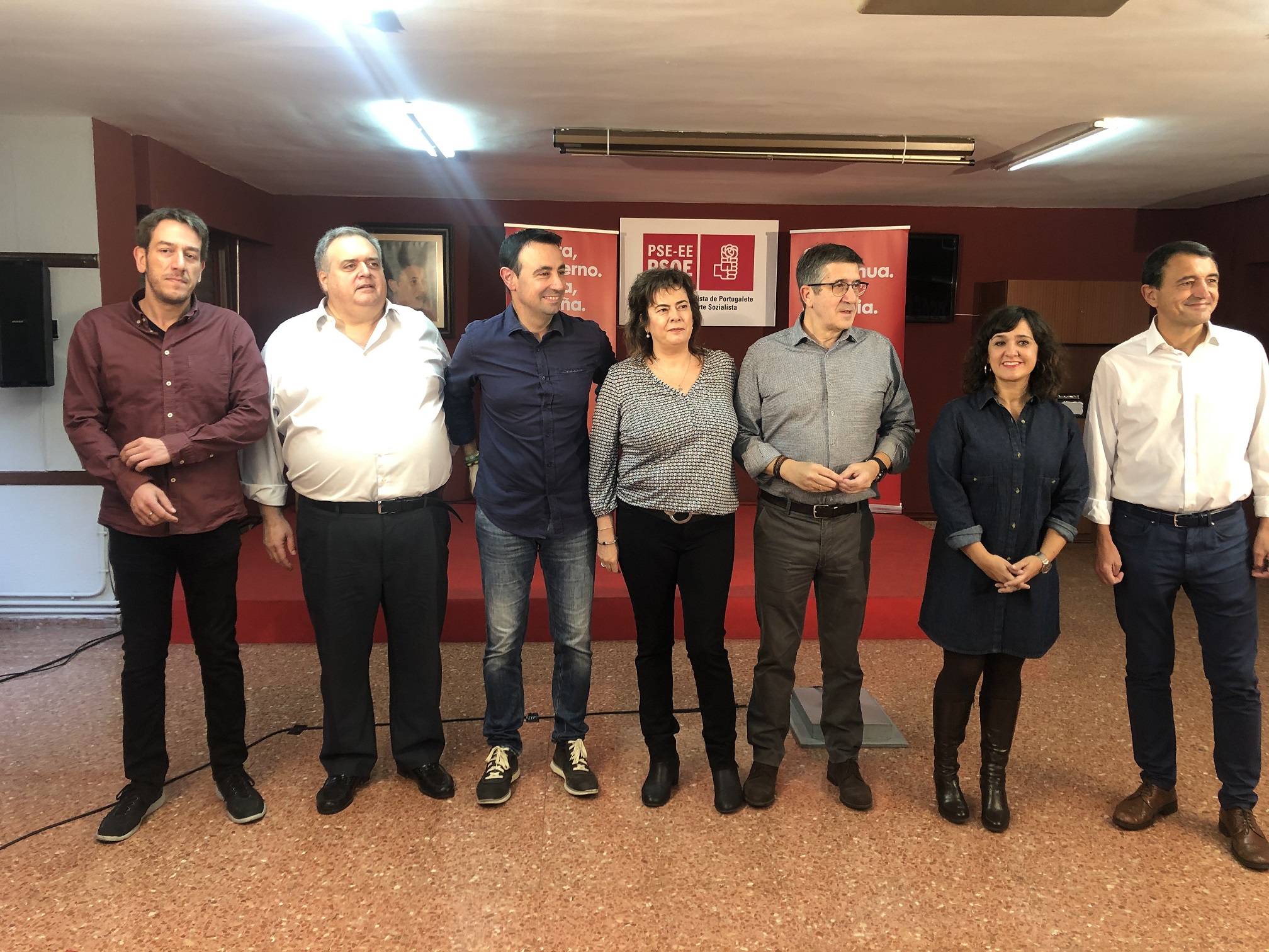 Patxi López encuentro candidatos en Portugalete